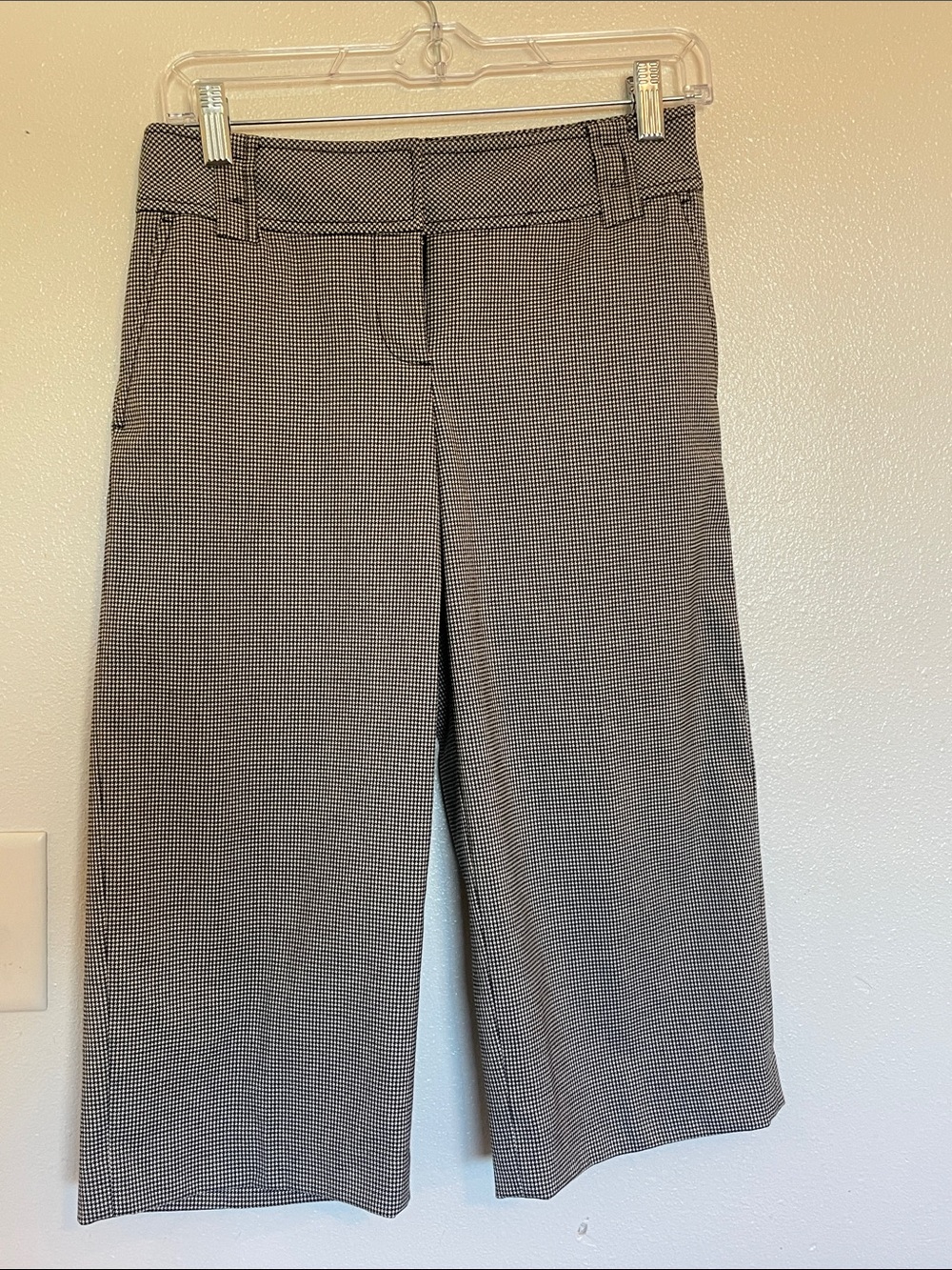 Ann Taylor LOFT Petite Black and White Micro-Check Pants